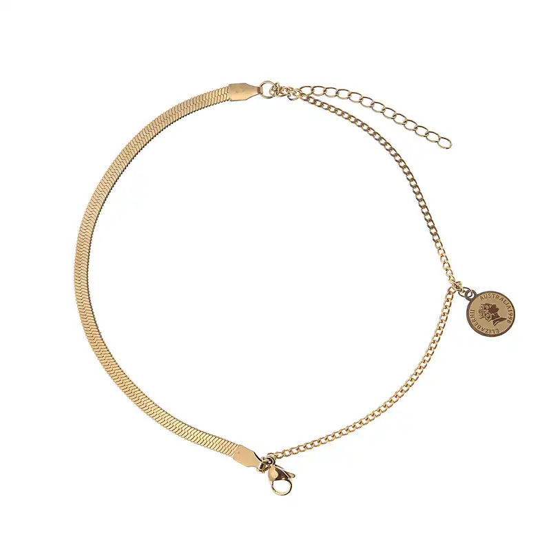 دستبند زنانه مدل زنجیر ماری آویز سکه