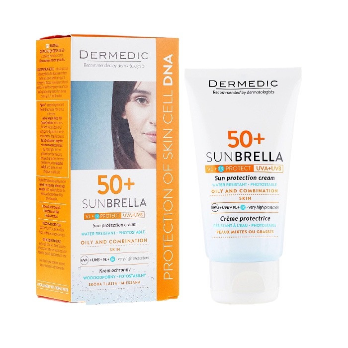 کرم ضد آفتاب بدون رنگ درمدیک spf50 مدل OL مناسب پوست های چرب حجم 50 میلی لیتر 