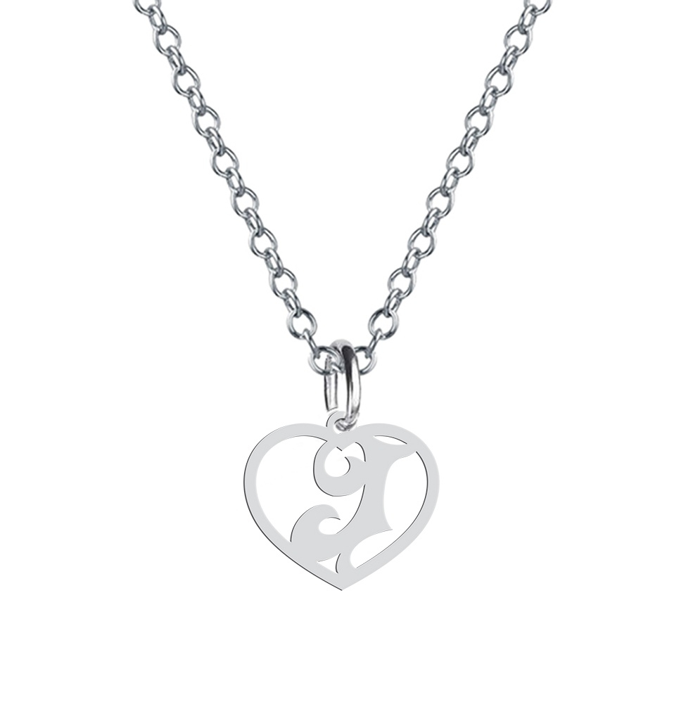 گردنبند هایکا طرح قلب و حرف J مدل s.ha2-766