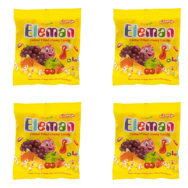 تافی مغزدار میوه ای المان - 300 گرم بسته 4 عددی