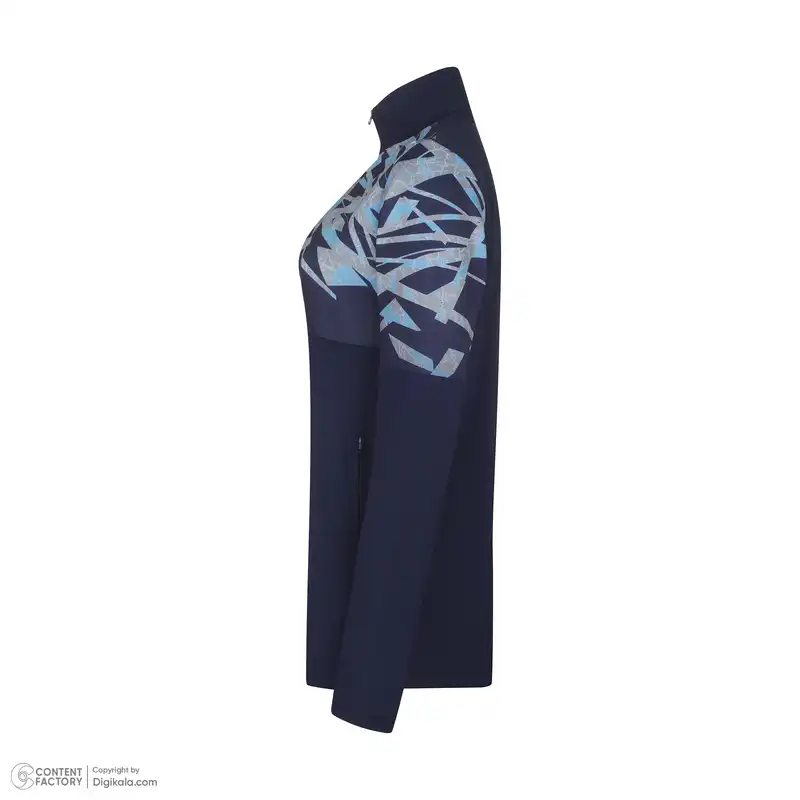 ست گرمکن و شلوار ورزشی زنانه مکرون مدل وکتور پلاس رنگ سرمه ای