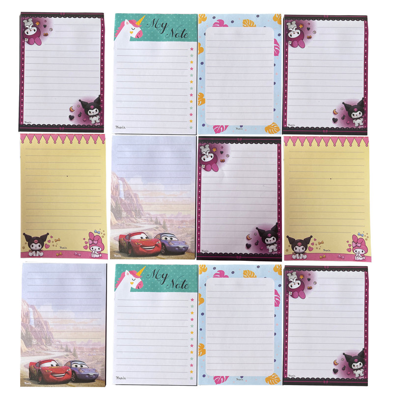 کاغذ یادداشت چسب دار مدل فانتزی کد A6  بسته 12 عددی