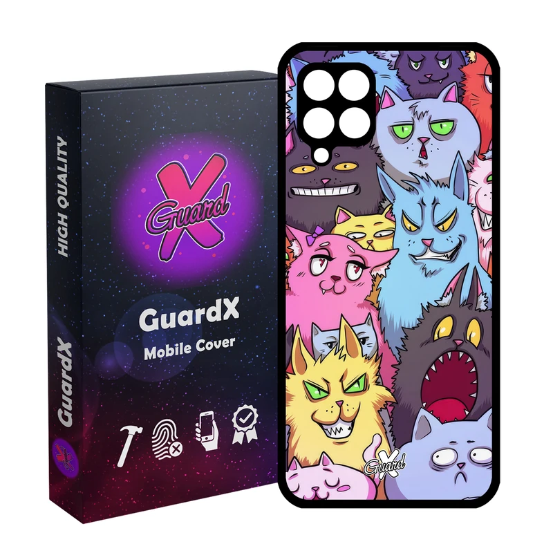 کاور گارد ایکس طرح گربه مدل Glass10578 مناسب برای گوشی موبایل سامسونگ Galaxy A12/M12/F12