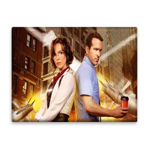 کاشی اطلس آبی طرح بازیگر رایان رینولدز و جودی کومر در مرد آزاد مدل T6229