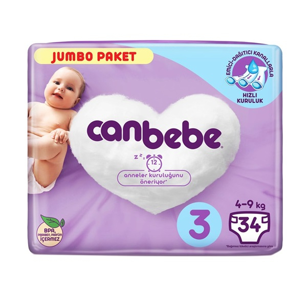 پوشک بچه جان به به مدل JUMBO PAKET سایز 3 بسته 34 عددی