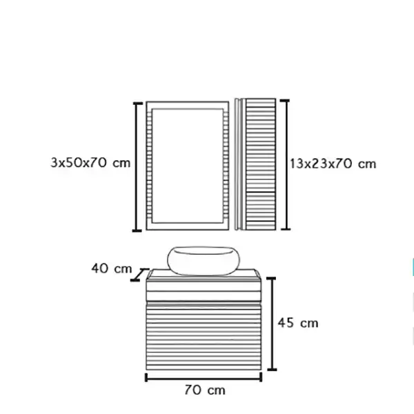 ست کابینت و روشویی الین مدل DZ به همراه آینه و باکس