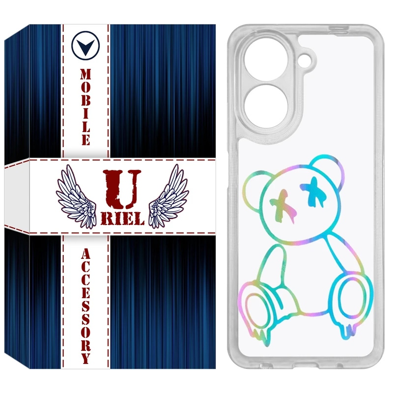 کاور یوریل مدل Clear کد 44 طرح خرس رنگی مناسب برای گوشی موبایل شیائومی Redmi A5 4G / Poco C71