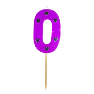 شمع تولد طرح عدد 0 مدل shpurple