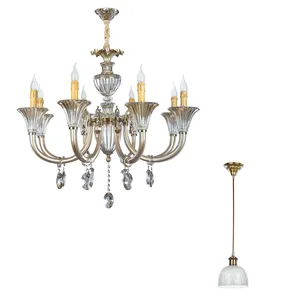 لوستر 8 شعله و چراغ آویز  چشمه نور کد C3322/8