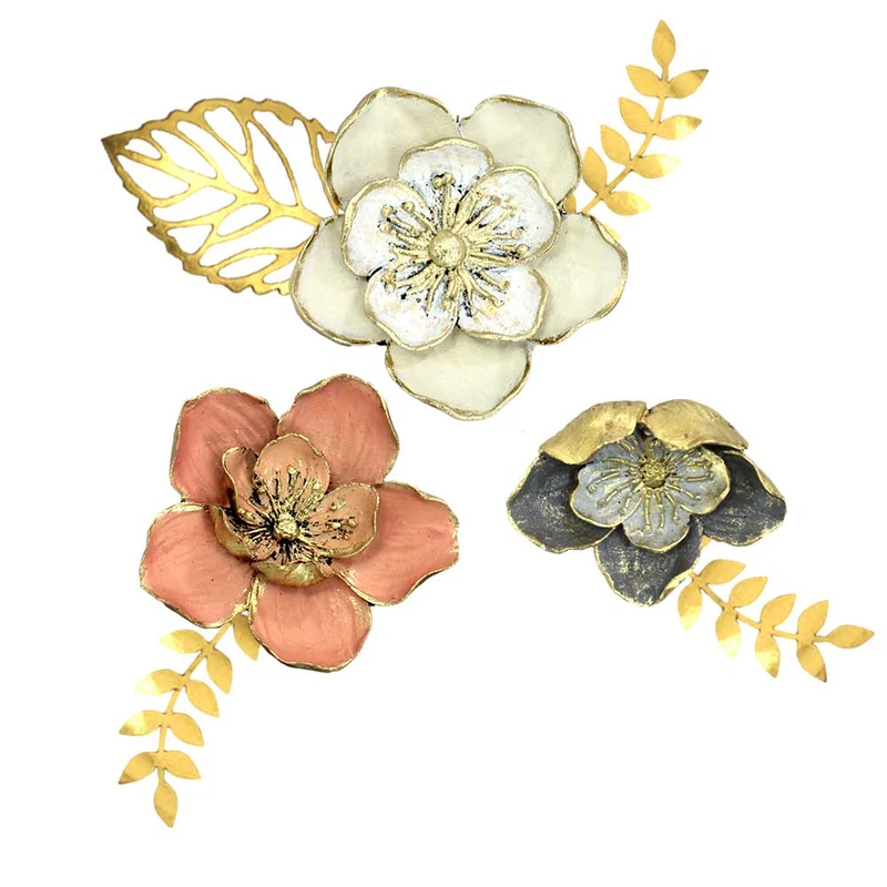 دیوارکوب طرح گل و برگ مجموعه 3 عددی 