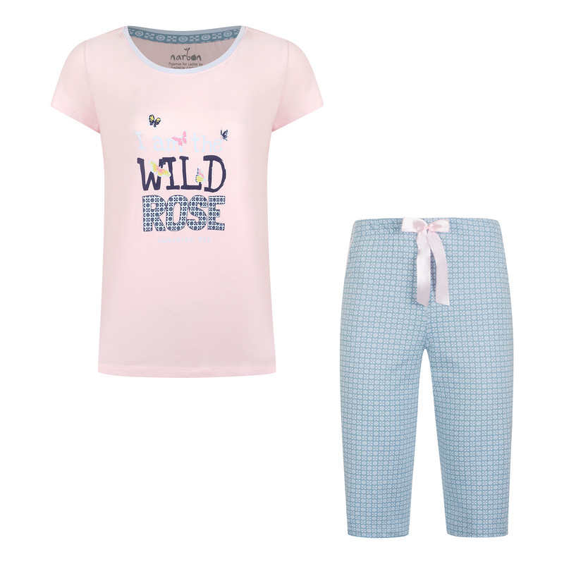 ست تی شرت آستین کوتاه و شلوارک زنانه ناربن مدل 15211047008404