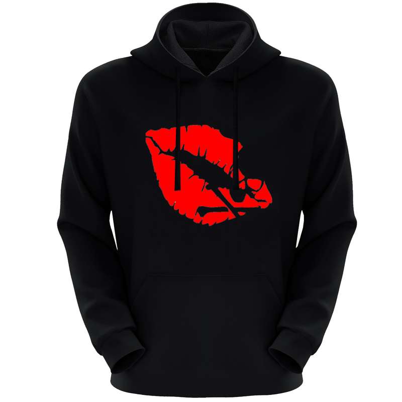 هودی زنانه مدل لب F330 رنگ مشکی