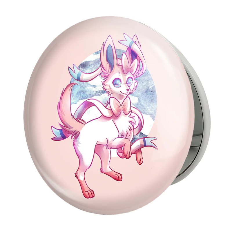 آینه جیبی خندالو طرح سیلوئون انیمه پوکمون مدل تاشو کد 17390 