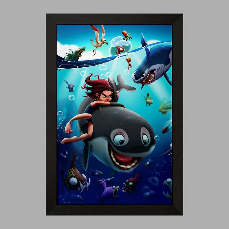 تابلو خندالو مدل انیمیشن پسر دلفینی کد 26710