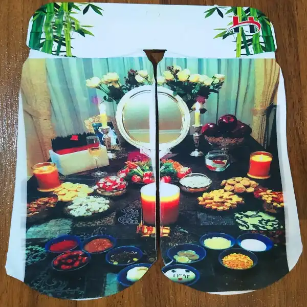 جوراب بچگانه مدل نوروز طرح هفت سین کد Sa4
