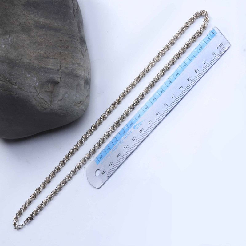 زنجیر نقره مردانه مدل مدل طنابی کد ZR-118