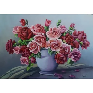 تابلو نقاشی رنگ روغن طرح گل کد 2