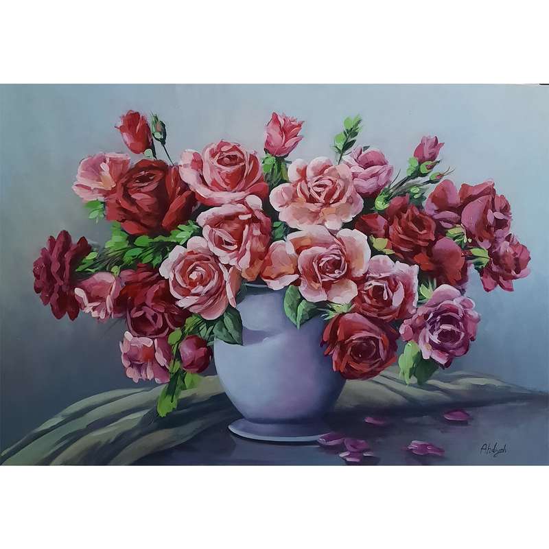 تابلو نقاشی رنگ روغن طرح گل کد 2