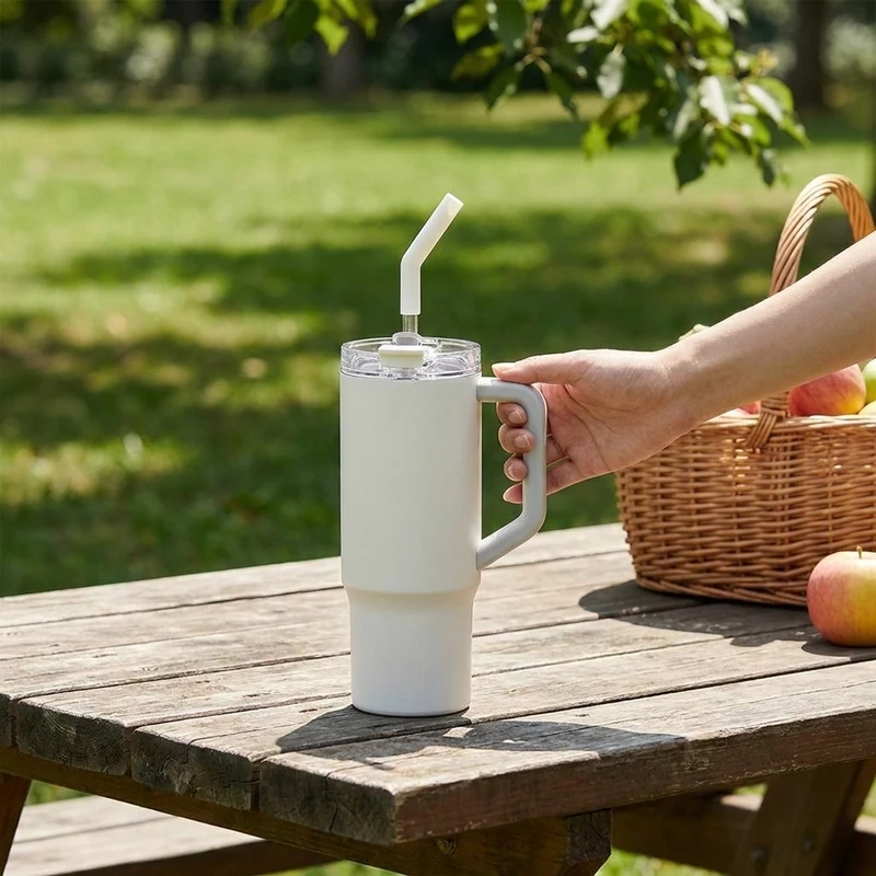 عکس شماره 2 : تراول ماگ شیائومی مدل straw گنجایش 1 لیتر