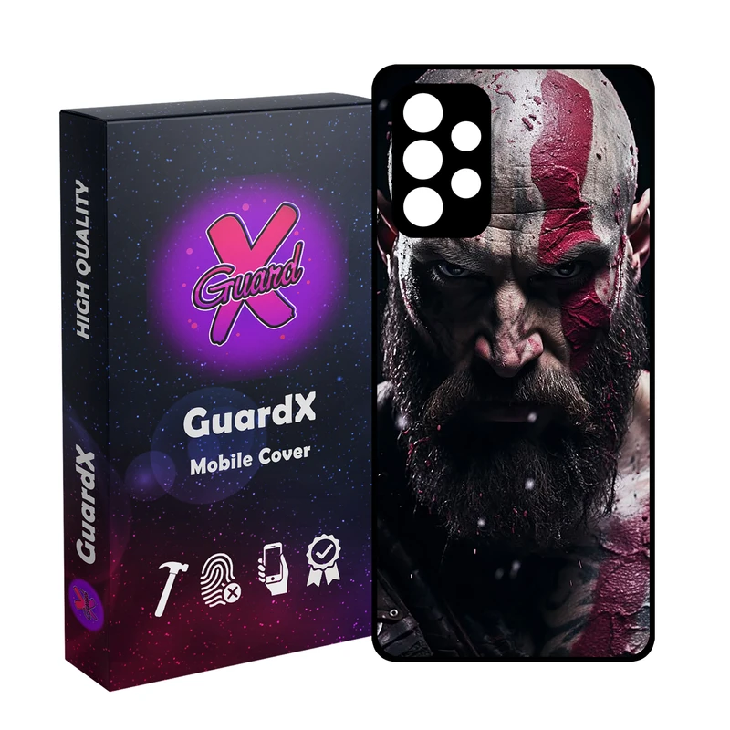 کاور گارد ایکس طرح God of War مدل Glass10737 مناسب برای گوشی موبایل سامسونگ Galaxy A32 4G