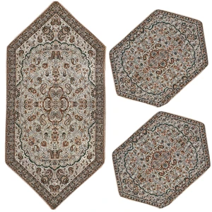 ست سه تکه رومیزی  ترمه مدل شاه عباسی کد KT3-3