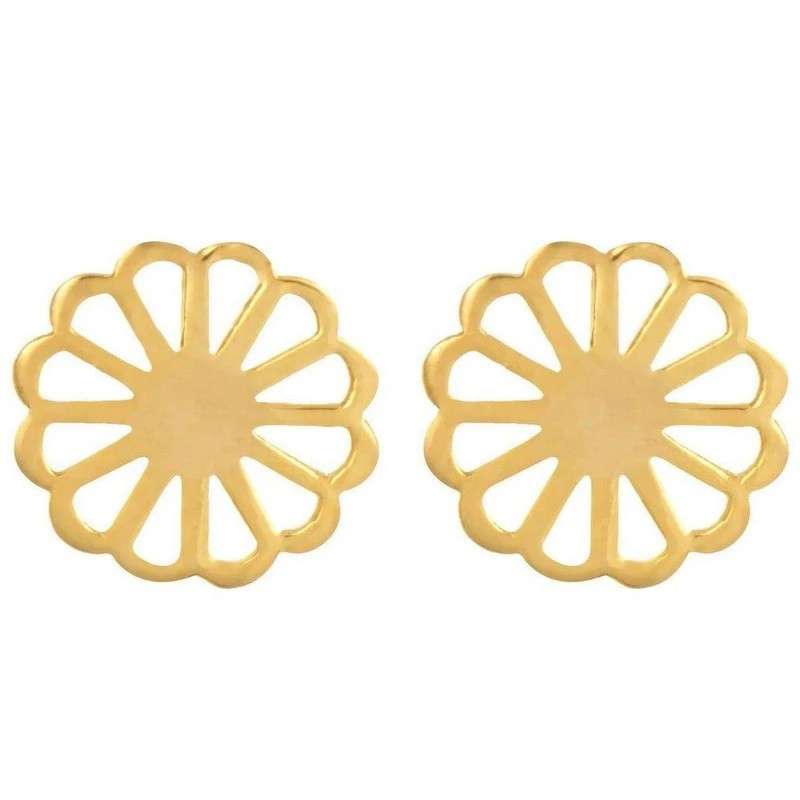 گوشواره میخی طلا 18 عیار زنانه وی وی گلد گالری مدل دایره 8546