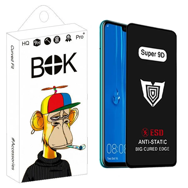 محافظ صفحه نمایش بوک مدل Super 9D مناسب برای گوشی موبایل هوآوی Y9 2019 / آنر 8X / Y8s