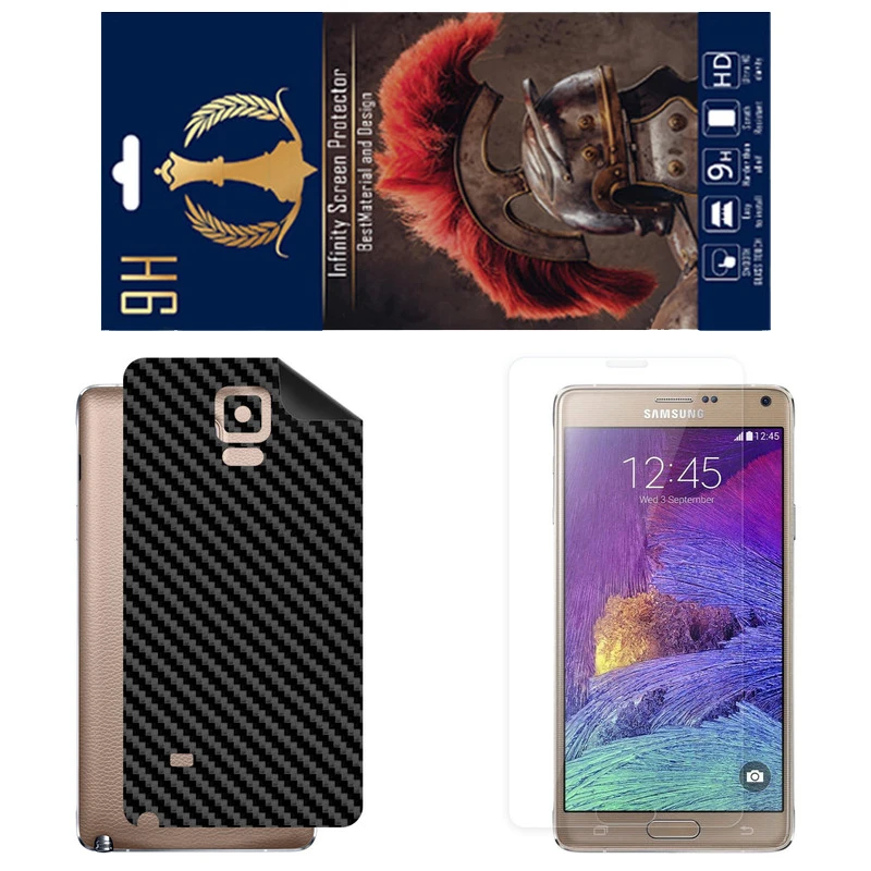 برچسب پوششی اینفینیتی مدل FC مناسب برای گوشی موبایل سامسونگ Galaxy Note 4 به همراه محافظ صفحه نمایش