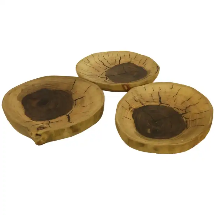 بشقاب چوبی مدل روستیک بسته 3 عددی