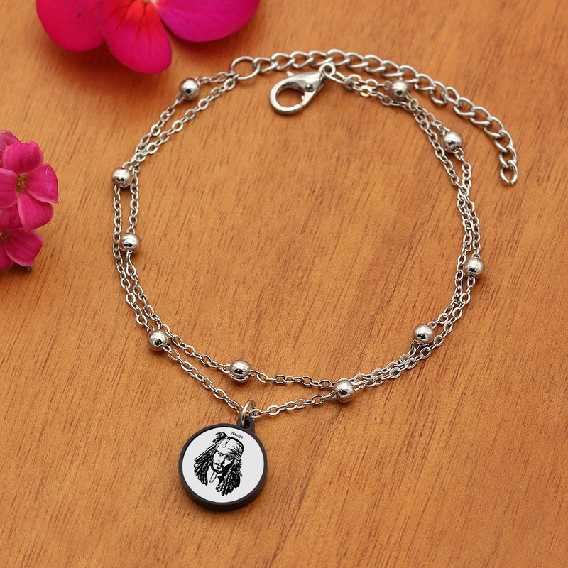 پابند زنانه ناکسیگو مدل شب تاب طرح کاپیتان جک اسپارو کد LB7416