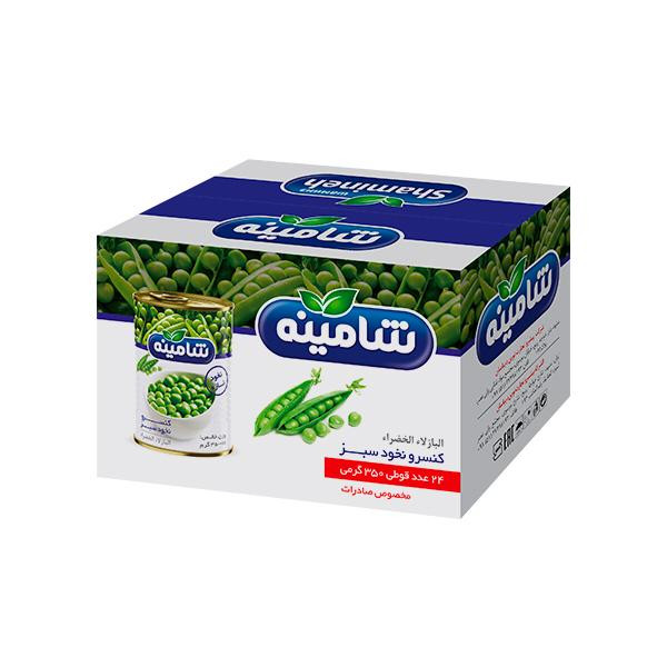 کنسرو نخود سبز شامینه - 350 گرم بسته 24 عددی