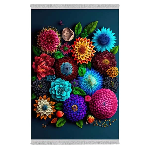 فرش پارچه‌ای دفه مدل فرشینه طرح فانتزی کد 8071