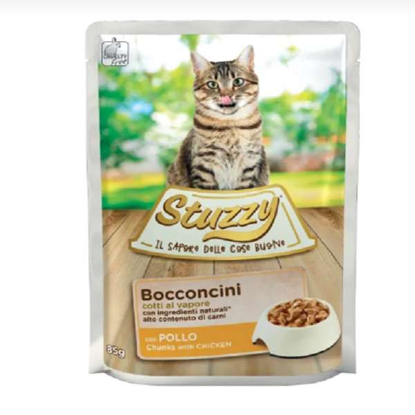 پوچ غذای گربه استوزی مدل Chunks with Chicken وزن 85 گرم