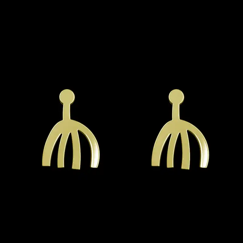 گوشواره طلا 18 عیار زنانه مدوپد مدل هندسی کد GA1-15042