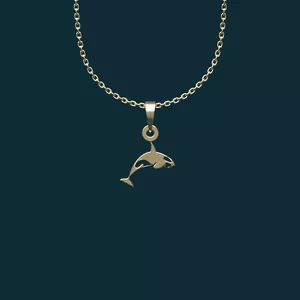 گردنبند طلا 18 عیار زنانه مدوپد مدل دلفین کد BB2-1-1186