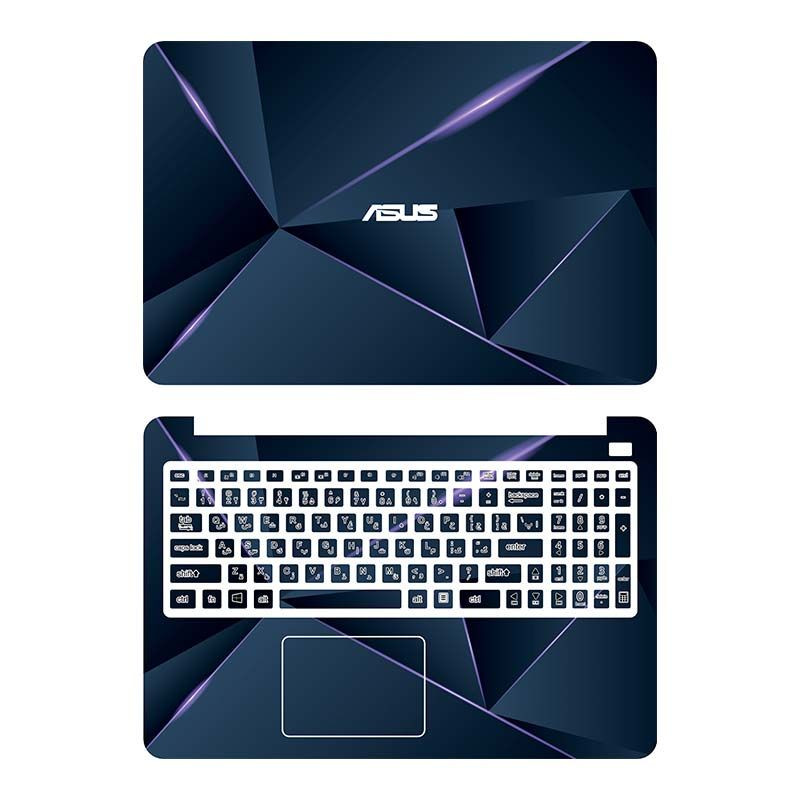 استیکر لپ تاپ توییجین و موییجین مدل هندسی 41 مناسب برای لپ تاپ Asus k501 به همراه برچسب حروف فارسی کیبورد