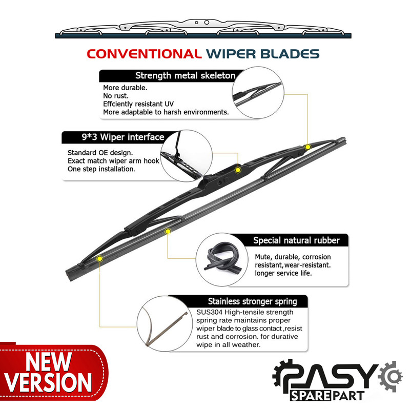 تیغه برف پاک‌کن پاسیکو مدل METAL WIPER مناسب برای جک S5 بسته 2 عددی