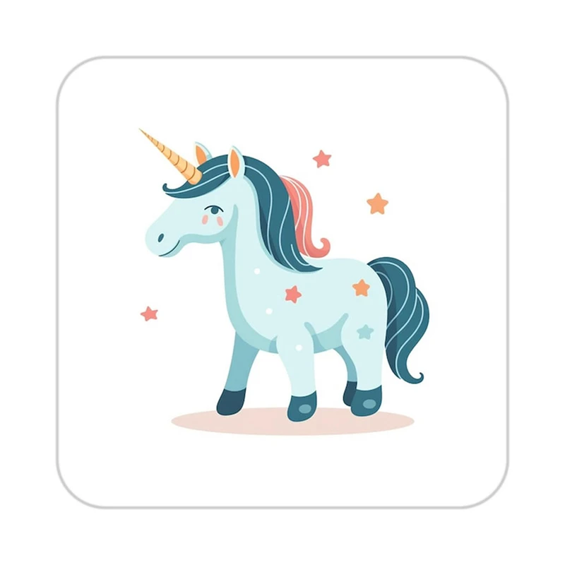 زیر لیوانی کاکتی طرح اسب تک شاخ و یونیکورن مدل mp32186