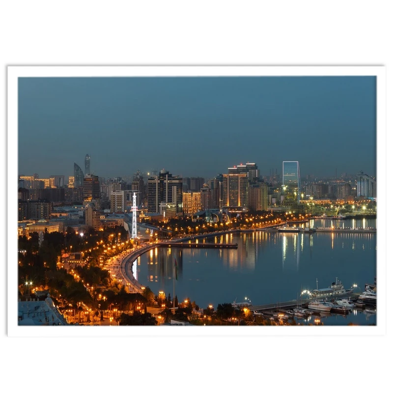 تابلو نوری بکلیت طرح منظره شهری باکو مدل W-14189