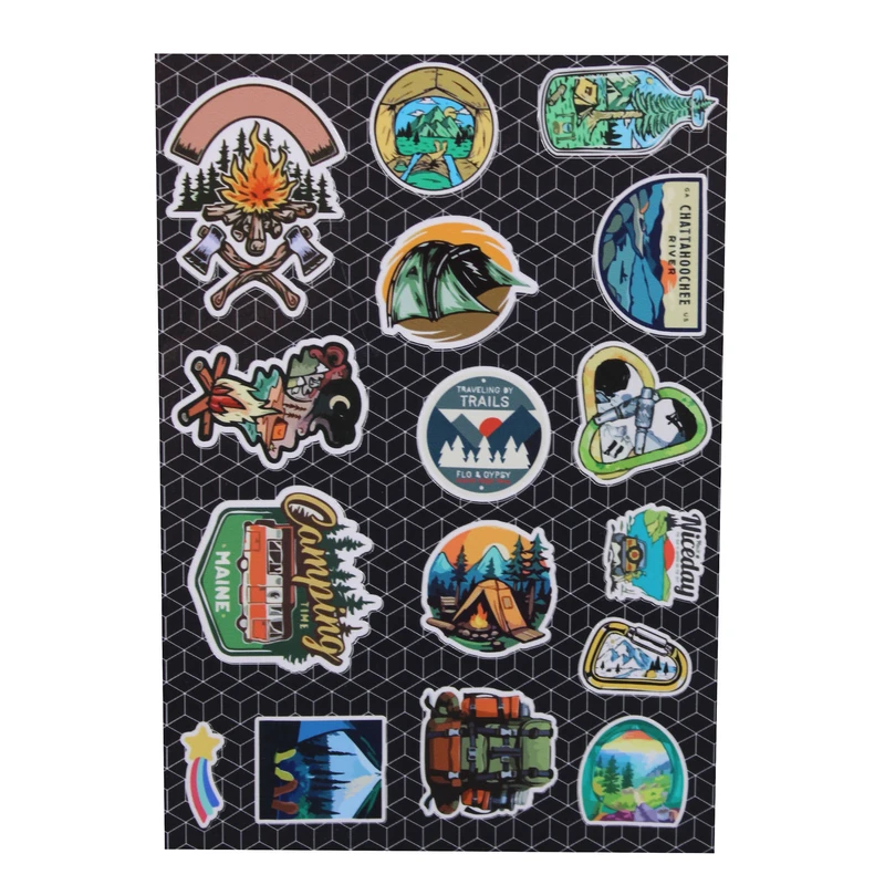 برچسب مدل برش خورده طرح طبیعت گردی و کمپینگ کد 04