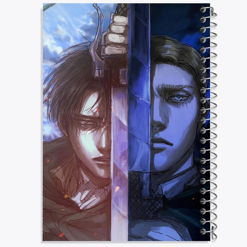 دفتر شطرنجی 50 برگ خندالو طرح اروین و لیوای انیمه اتک آن تایتان Attack on Titan کد 11050