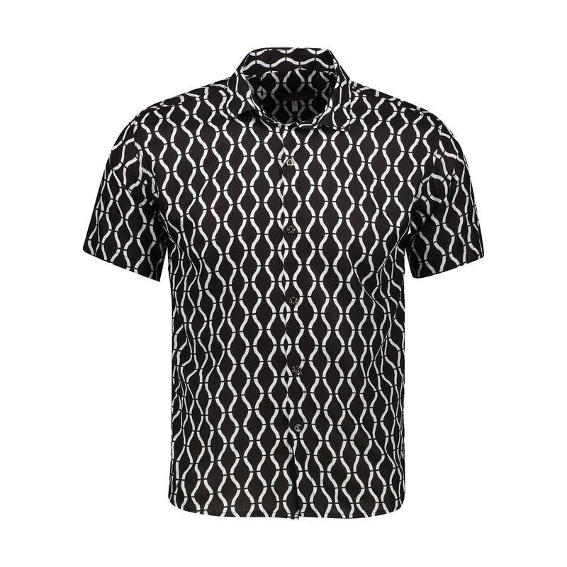 پیراهن آستین کوتاه مردانه مدل هاوایی مارپیچ کد BW