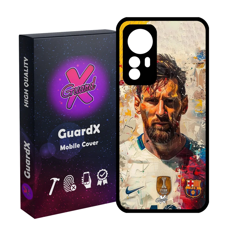 کاور گارد ایکس طرح لیونل مسی مدل Glass10703 مناسب برای گوشی موبایل شیائومی Redmi Note 12S