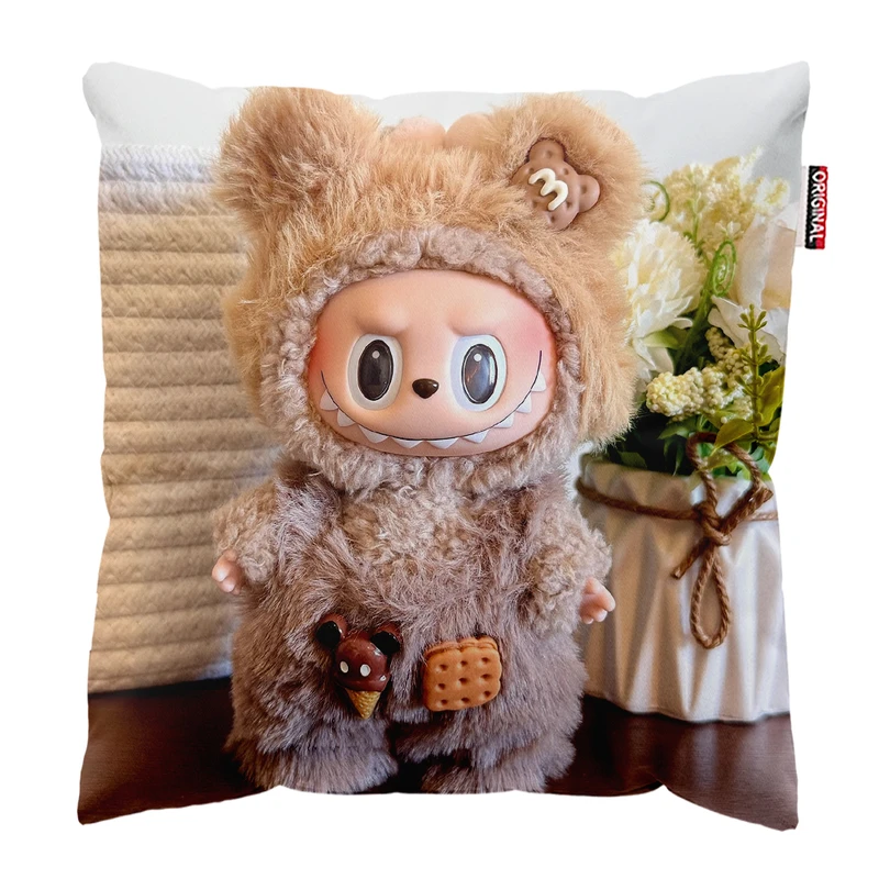 کوسن پاد آفرین مدل عروسک لبوبو کد PK301723 سایز 30*30 سانتی متر