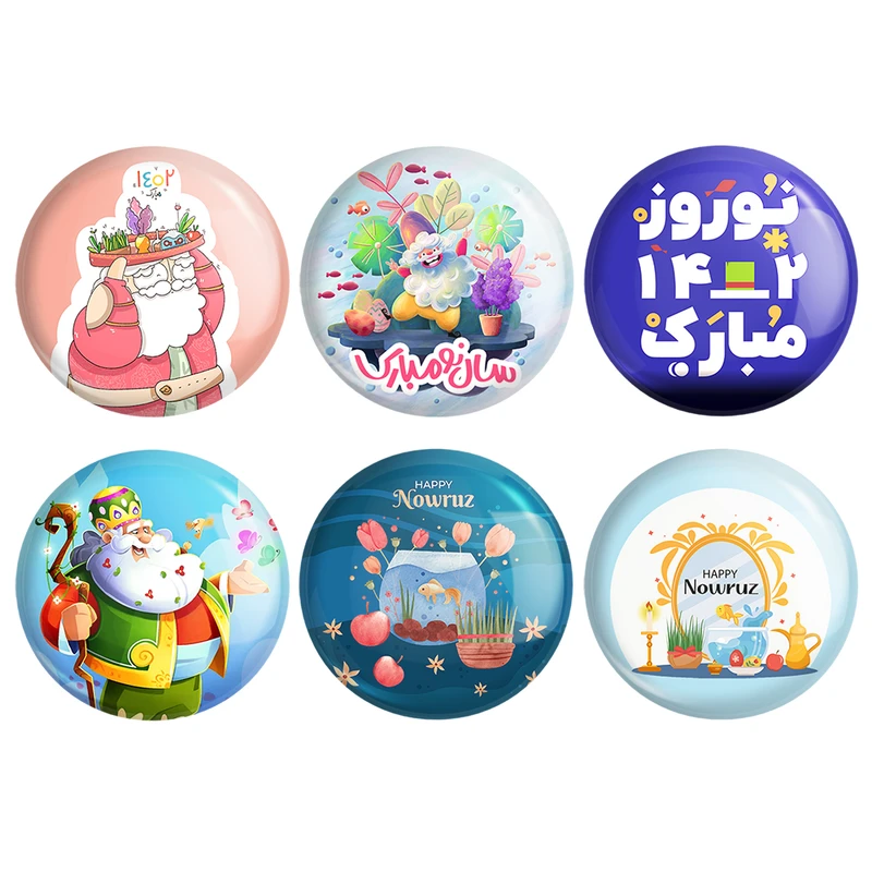 مگنت خندالو طرح نوروز کد 1551B مجموعه 6 عددی