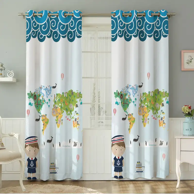 پرده نیروانا طرح کودک مدل مخمل کد 8190 سایز 140×280 سانتی متر