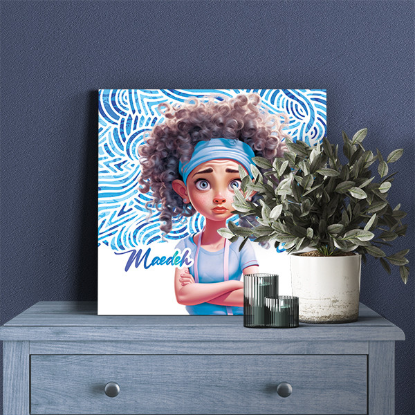 تابلو شاسی لاژید مدل اسم مائده طرح دختر کارتونی کد CuteGirl