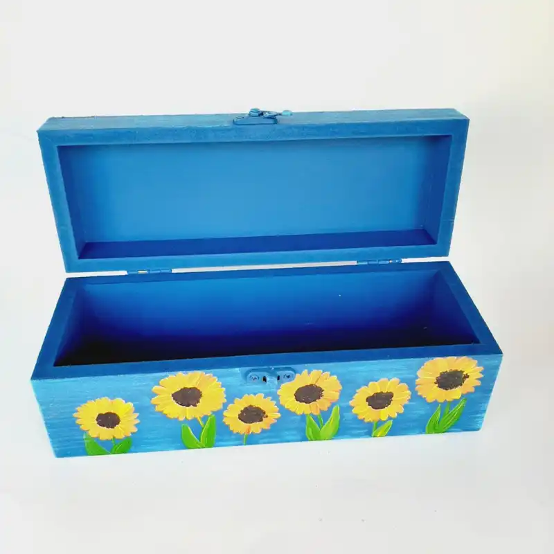 جعبه چوبی مدل سنتی طرح آفتابگردون کد WB11