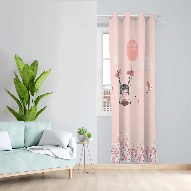 پرده طرح کودک مدل مخمل پانچی کد 5199 z سایز 140x200 سانتی متر