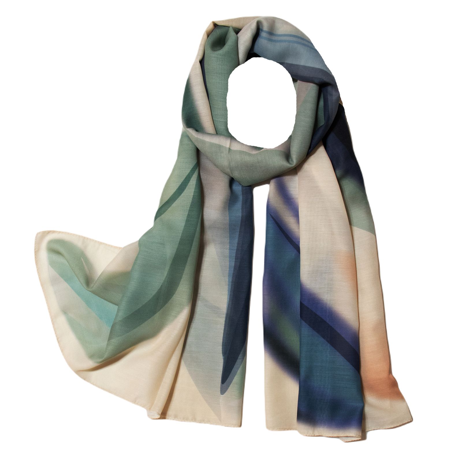 شال زنانه مدل نخی بهاره طرح ابرنگی کد 1280 -  - 1